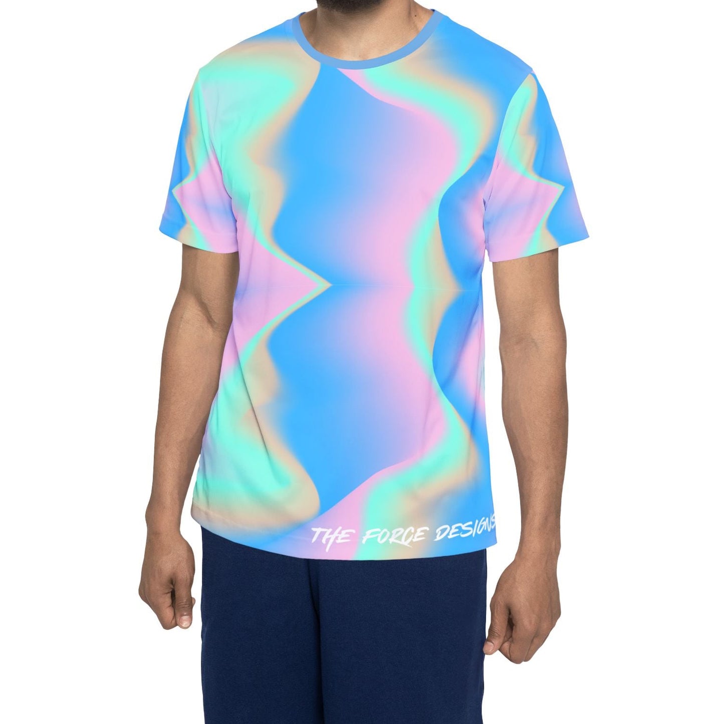 Iridescent Haze Men's Sports Jersey — Pastel Holographic All-Over Print