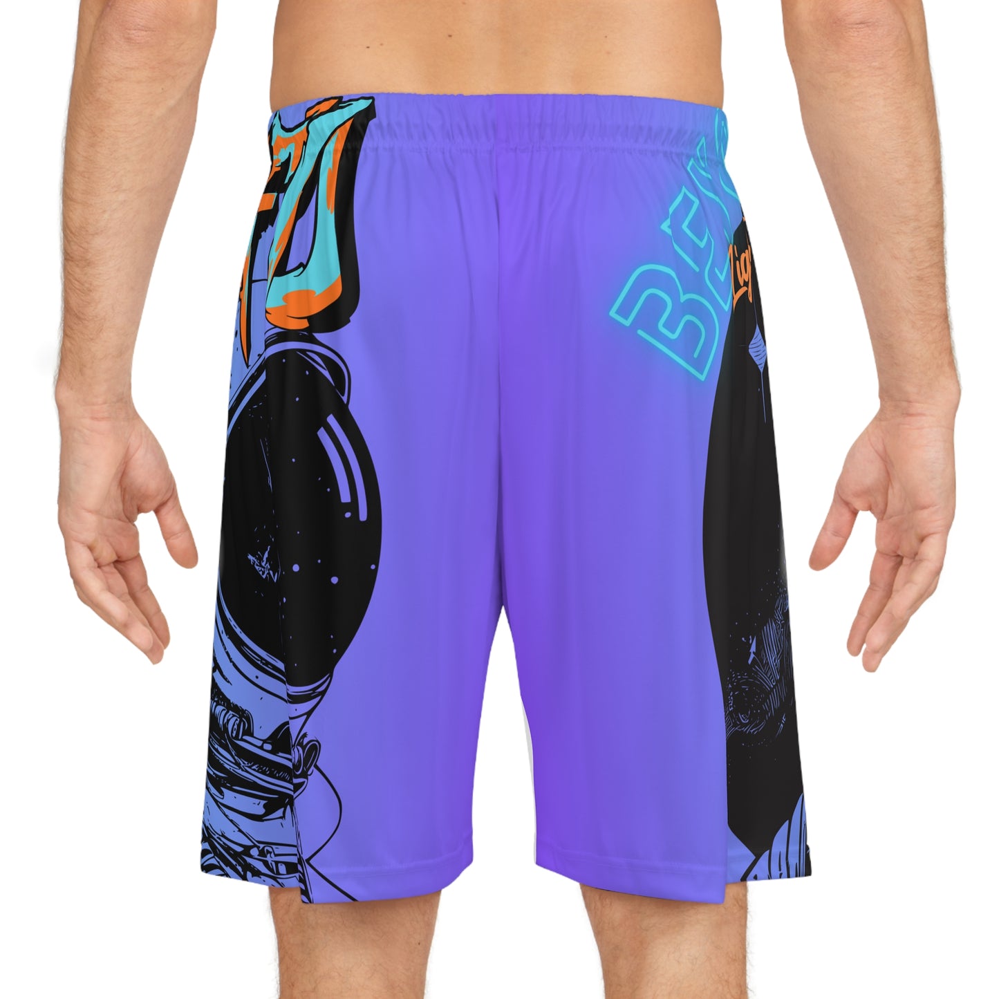 Astronaut Graphic Basketball Shorts — 'Beyond Lightyears' AOP