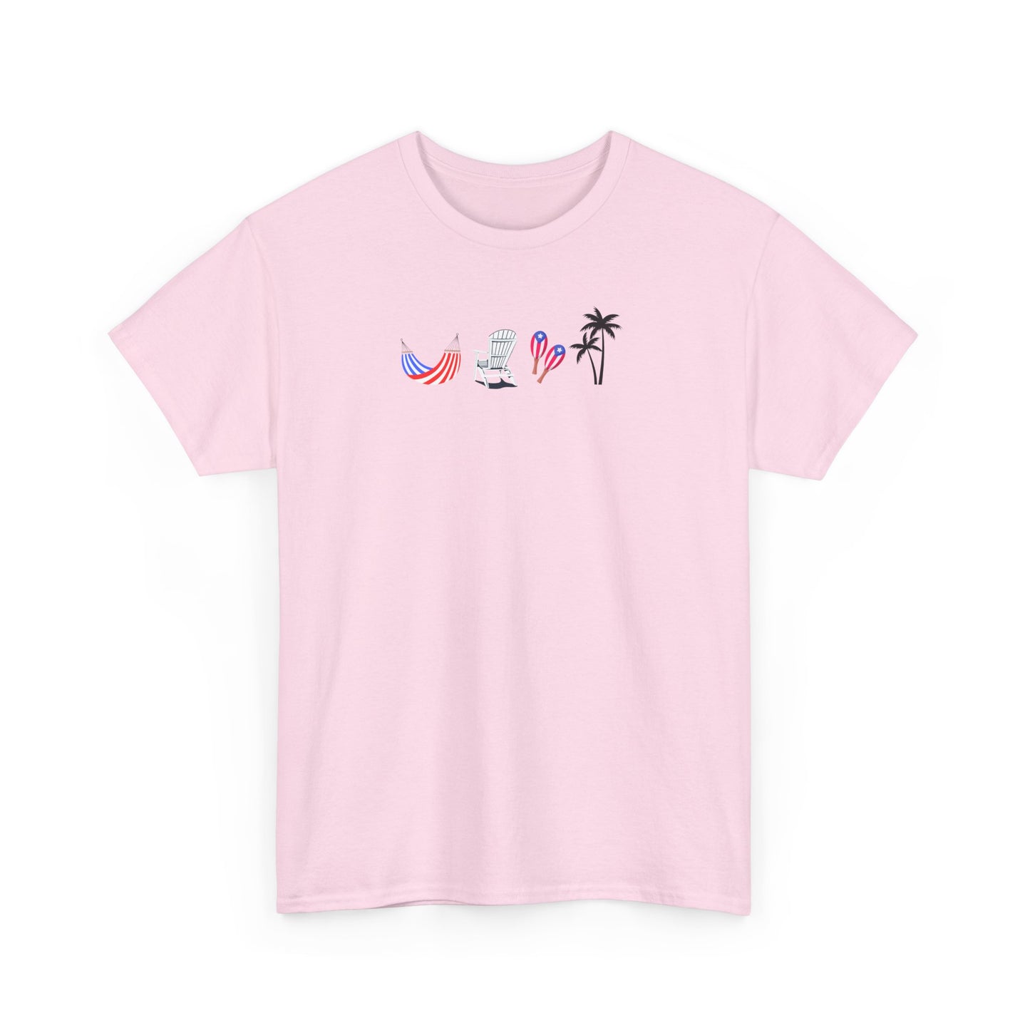 Summer Vibes Unisex Heavy Cotton Tee - Relaxed Fit Beach Graphic Shirt