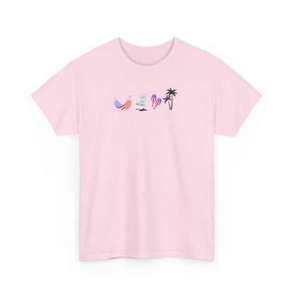 Summer Vibes Unisex Heavy Cotton Tee - Relaxed Fit Beach Graphic Shirt