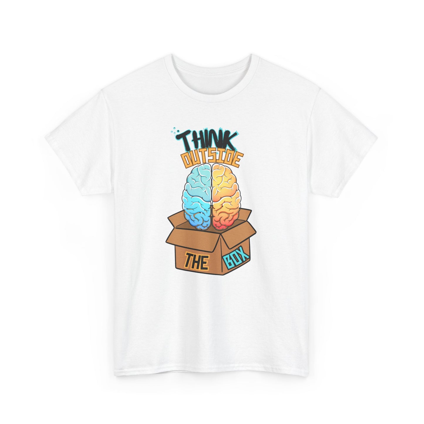 Think Outside The Box, The Force Designs, Outside The Box, Thinking shirt, funny shirt, quote shirt, message shirt, Unisex Heavy Cotton Tee
