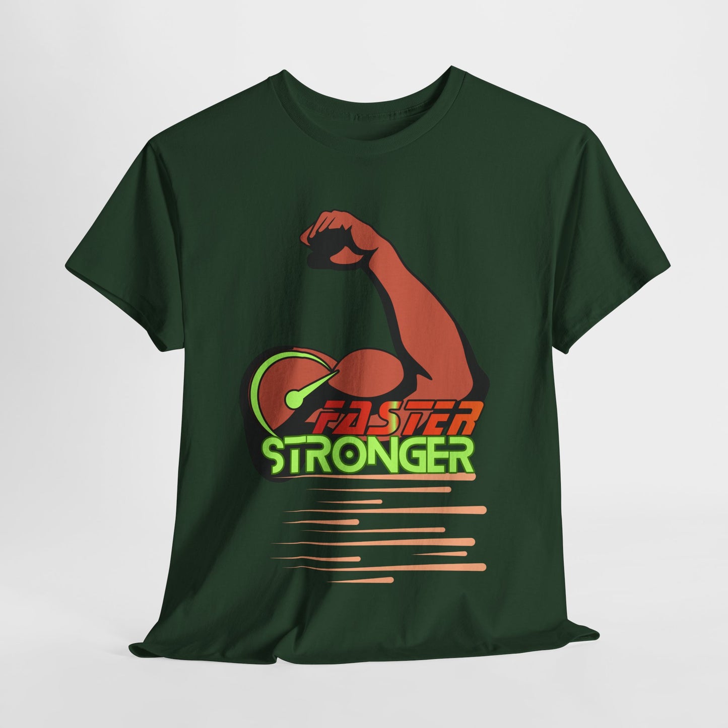 Faster Stronger - Unisex Heavy Cotton Tee, Workout Shirt, Gym Apparel, Fitness Gift, Activewear, Casual Wear