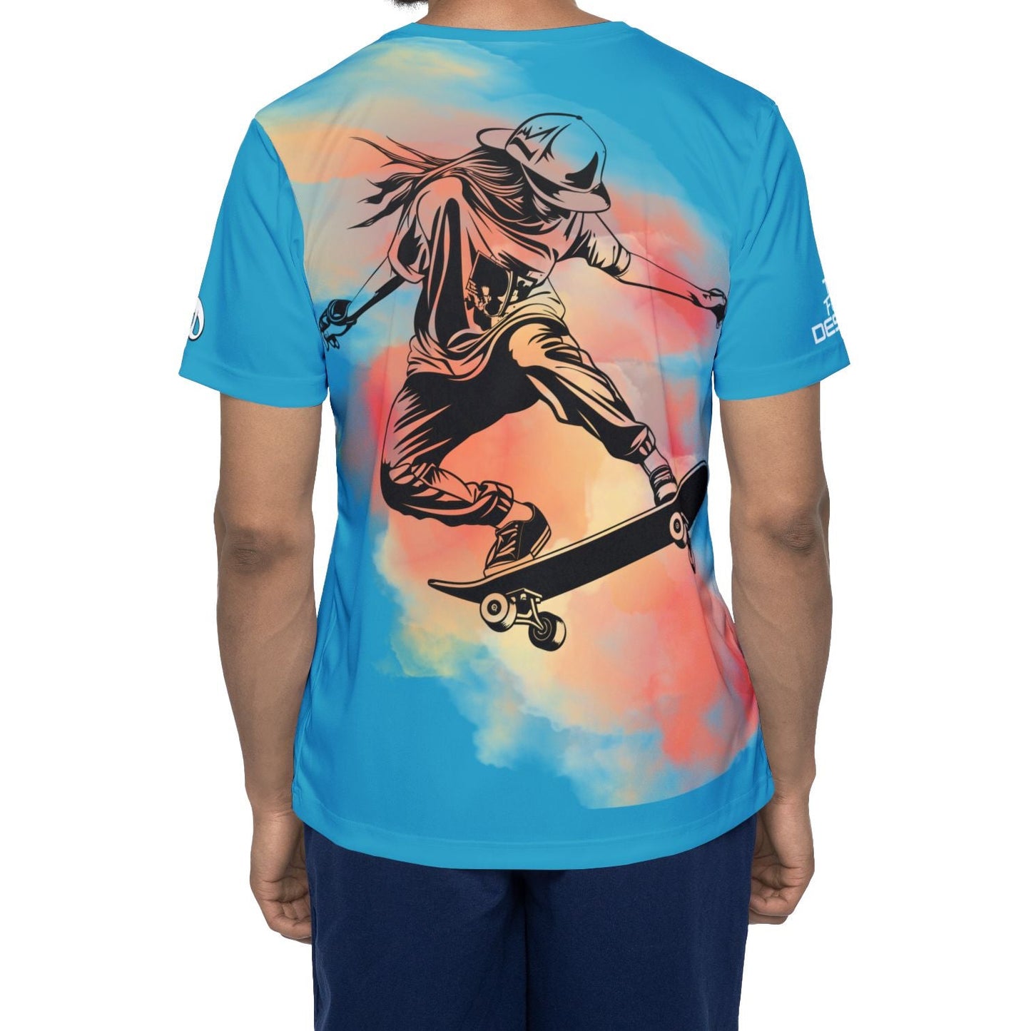Skateboarder Graphic Jersey — Men’s All-Over Print Skate Tee