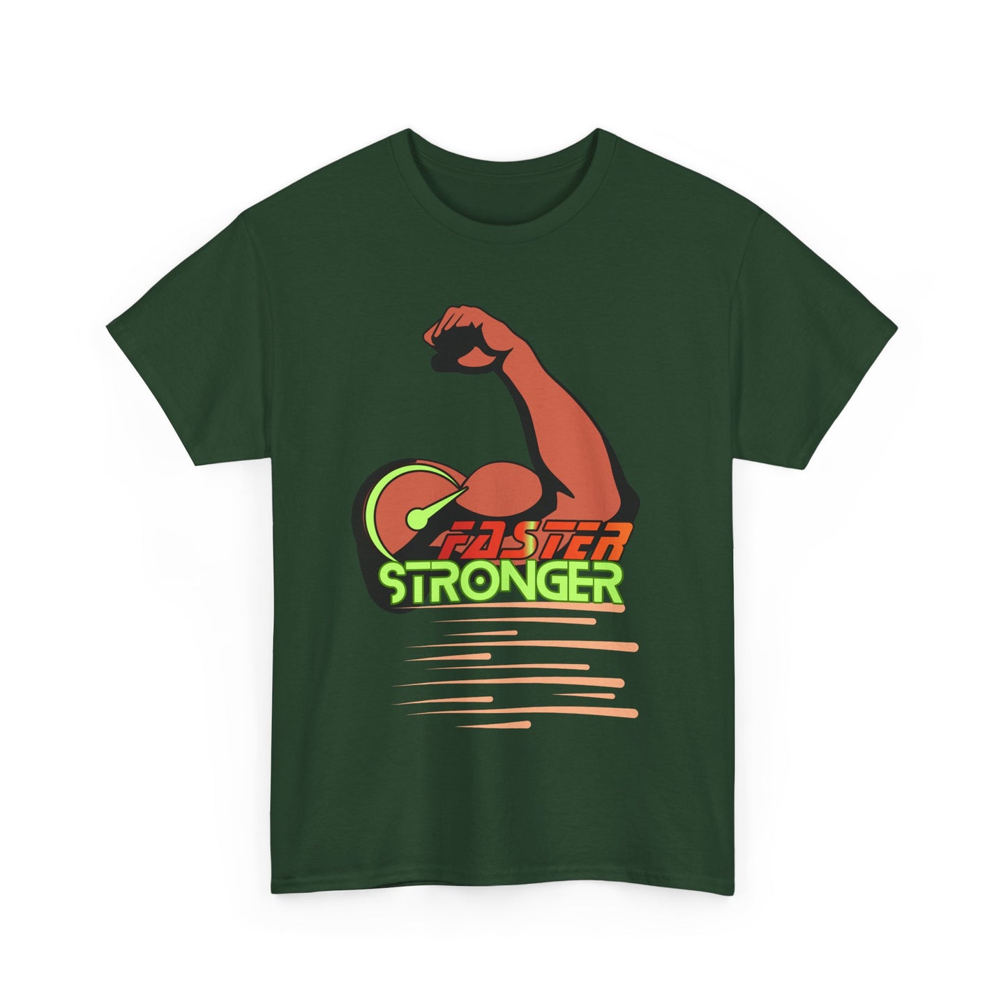 Faster Stronger - Unisex Heavy Cotton Tee, Workout Shirt, Gym Apparel, Fitness Gift, Activewear, Casual Wear