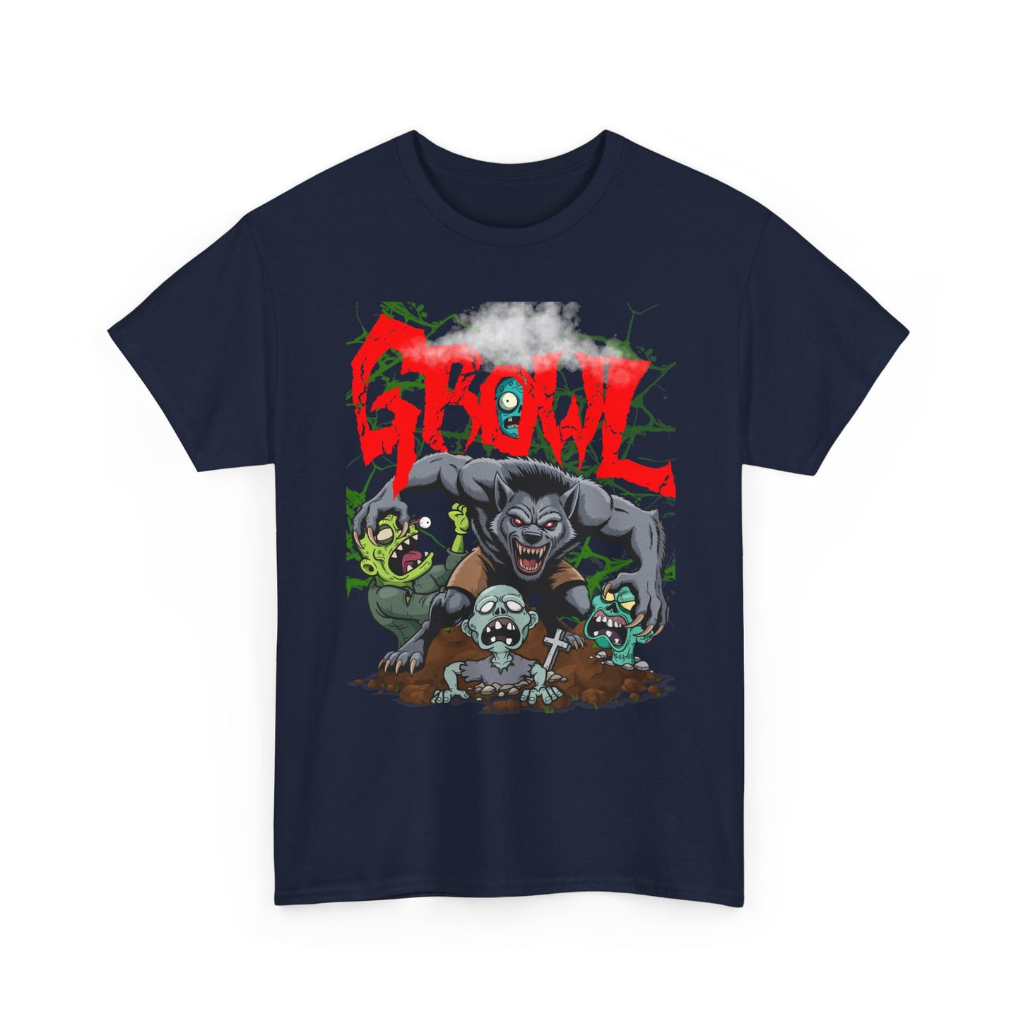 Growl,Unisex Graphic Tee, Horror-Themed T-Shirt, Perfect for Halloween, Casual Wear, Gift for Fans, Spooky Vibe