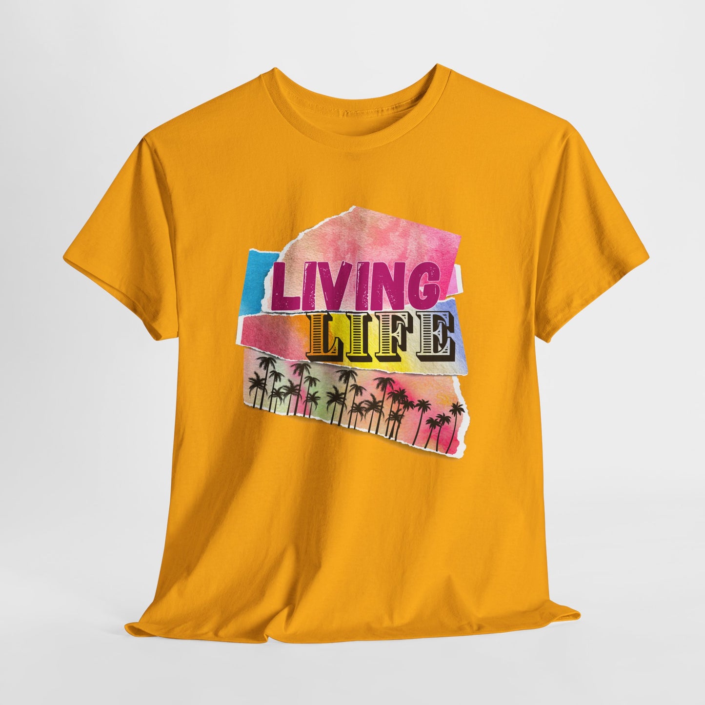 Living life,Colorful Living Life Tee, Unisex Graphic T-Shirt, Beachy Vibe Shirt, Summer Casual Wear, Ideal Gift for Friends