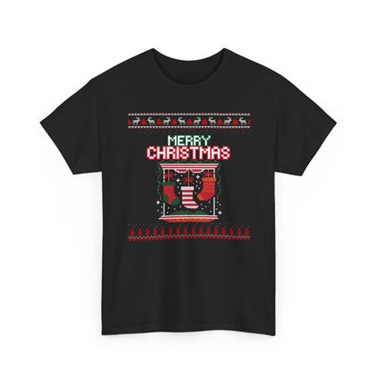 Merry Christmas Ugly T-Shirt — Festive Stocking & Reindeer Holiday Tee