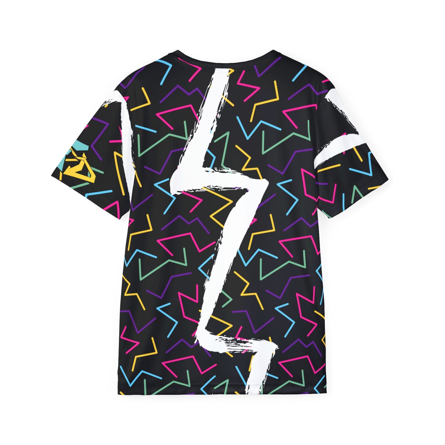 Retro Neon Zigzag Sports Jersey — 80s Throwback All-Over Print