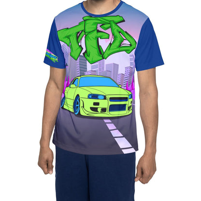 Neon Drift Racing Jersey — Retro Street Car Graphic Sports Tee