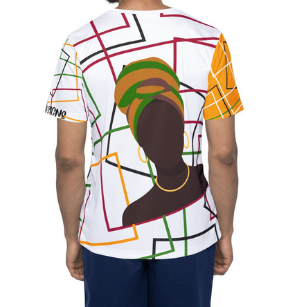 African Graphic Sports Jersey — Bold Headwrap Silhouette AOP