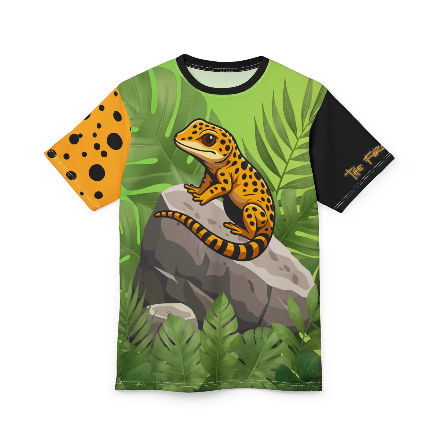 Leopard Gecko Jungle Print Tee — All-Over Graphic Reptile T-Shirt