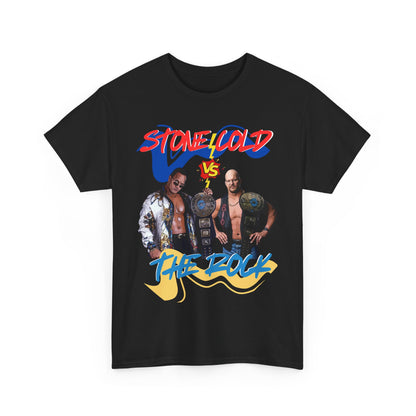 The Rock vs Stone Cold, The Force Designs, Wrestling shirt, Steve Austin, The Rock Johnson, Unisex Heavy Cotton Tee