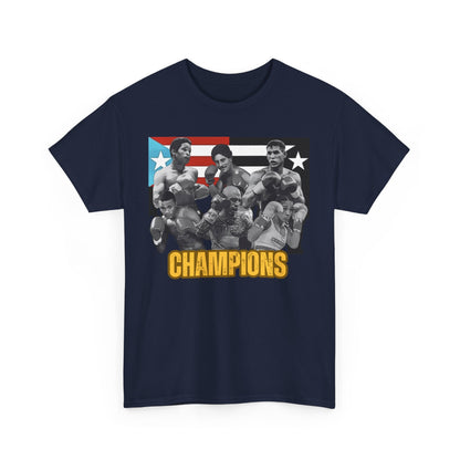 PR Champions, The Force Designs, Boricuas, Boxing Champions, Boxing Legends, Puerto Rico, Campeones ,Unisex Heavy Cotton Tee