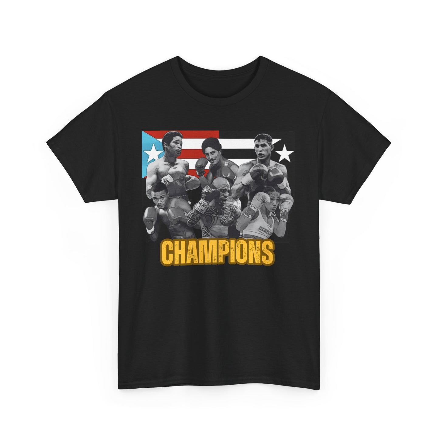 PR Champions, The Force Designs, Boricuas, Boxing Champions, Boxing Legends, Puerto Rico, Campeones ,Unisex Heavy Cotton Tee