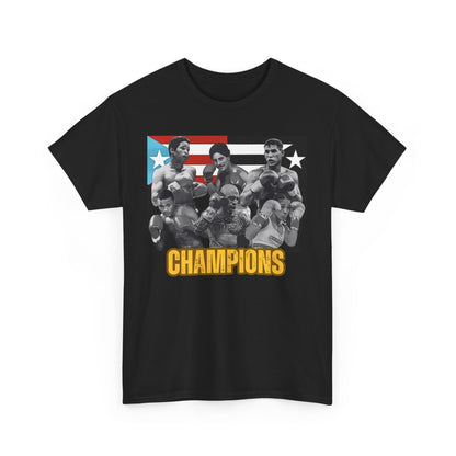 PR Champions, The Force Designs, Boricuas, Boxing Champions, Boxing Legends, Puerto Rico, Campeones ,Unisex Heavy Cotton Tee