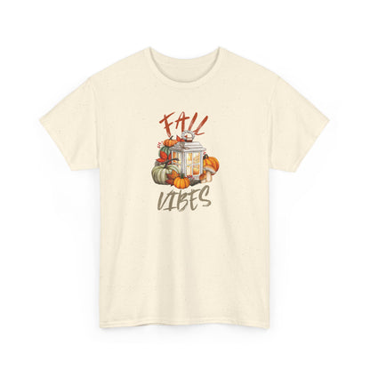 Fall Vibes Unisex Heavy Cotton Tee, Autumn T-shirt, Harvest Apparel, Thanksgiving Gift, Seasonal Fashion Statement, Cozy Fall Wear