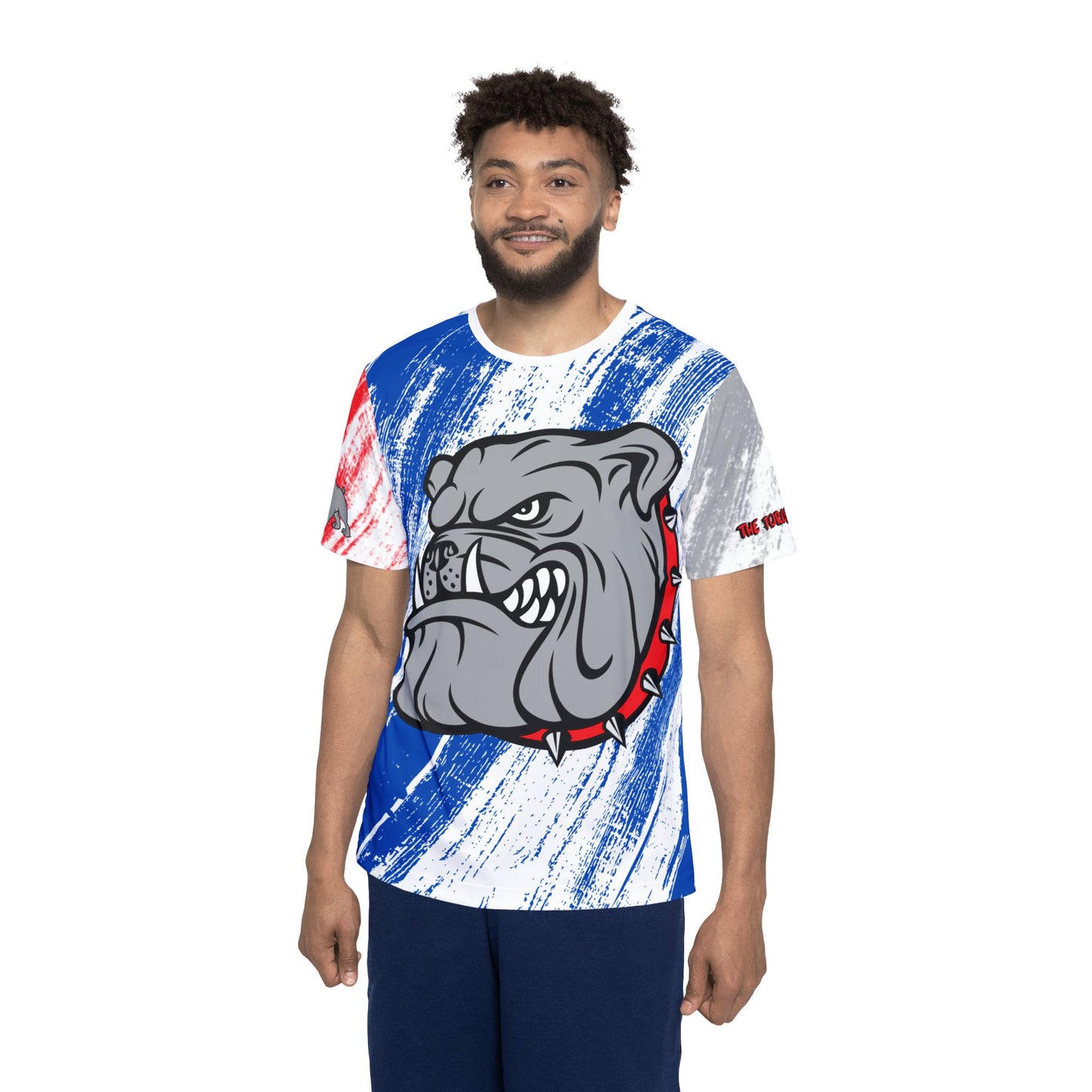 90s modern Vibrant Men's Sports Jersey - Bulldog Design by