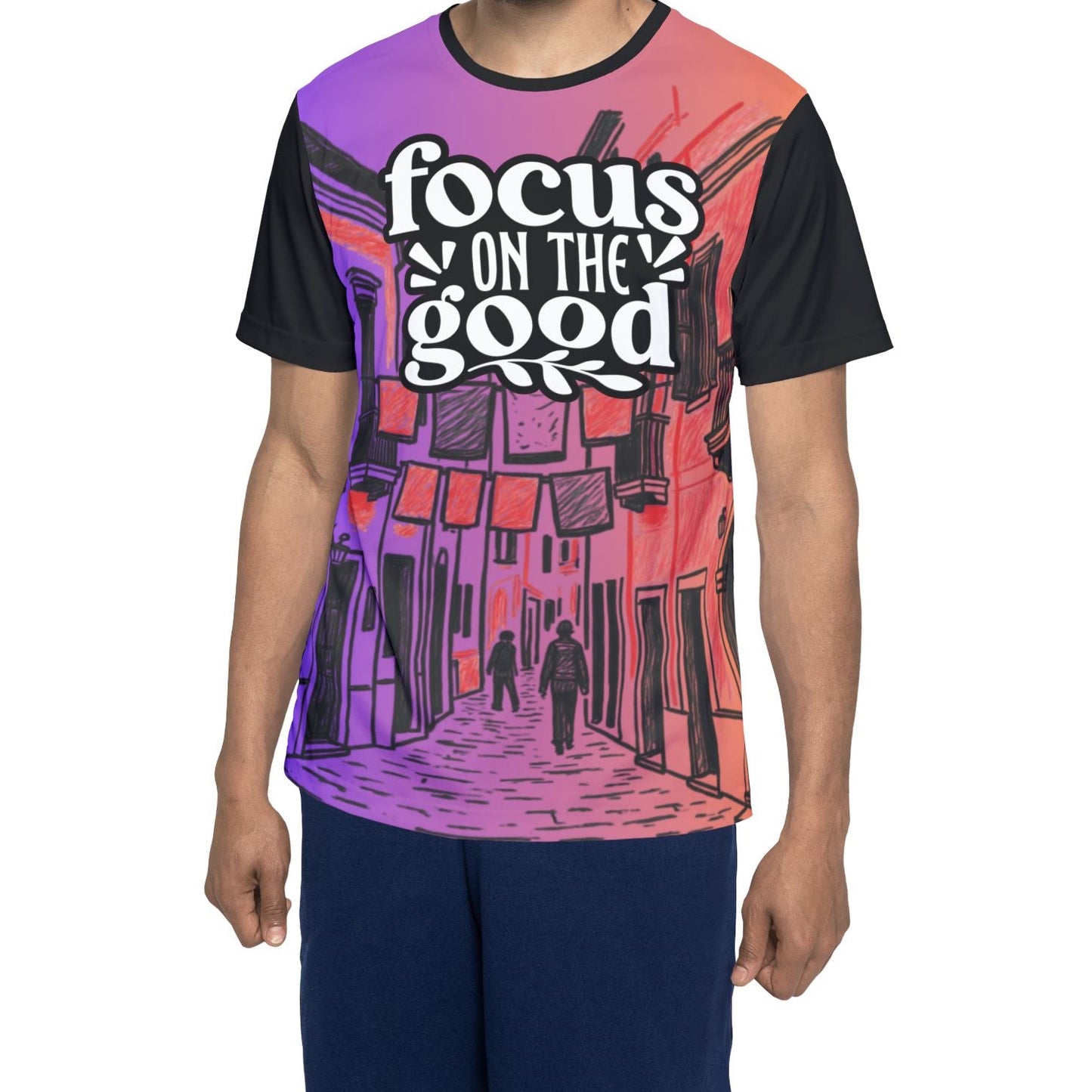 Focus On The Good Sports Jersey — Motivational All-Over Print Athletic Tee