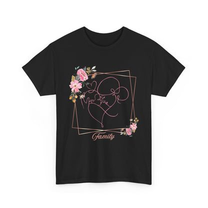 Floral Family Love Tee, Comfortable Unisex Cotton Shirt for Family Gatherings, Birthdays, Mother's Day, Everyday Wear, Gift Idea