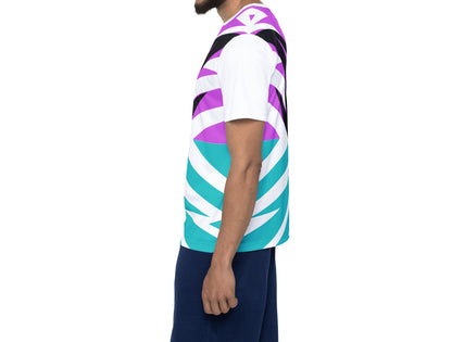 Flash Purp,Men's Sports Jersey — Bold Teal & Purple Abstract Athletic Tee (TFD)