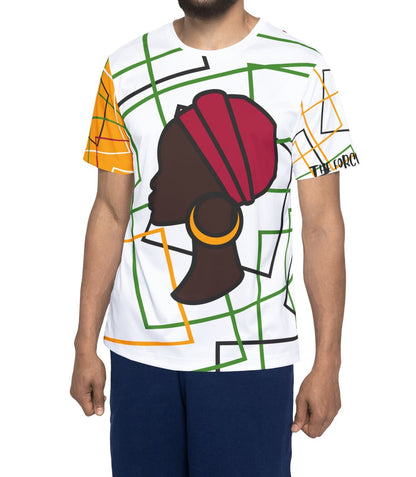 African Graphic Sports Jersey — Bold Headwrap Silhouette AOP