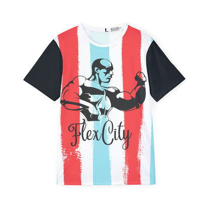 Flex City Men's Sports Jersey — Retro Striped Gym Tee