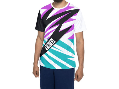 Flash Purp,Men's Sports Jersey — Bold Teal & Purple Abstract Athletic Tee (TFD)