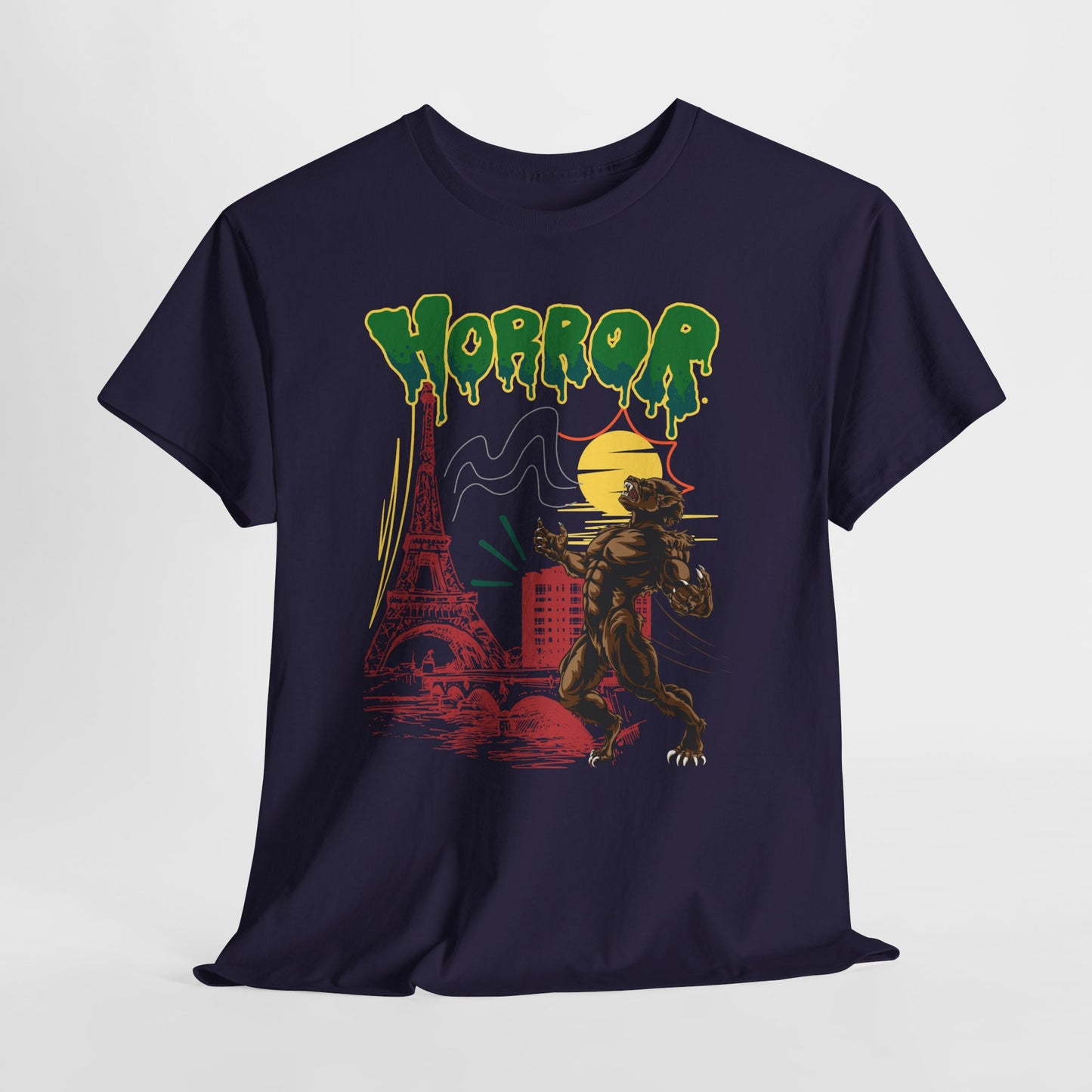 Horror Wolfman Graphic Tee - Unisex Heavy Cotton Shirt for Halloween, Horror Movie Fans, Comfortable Casual Wear, Graphic Tee, Unique Gift