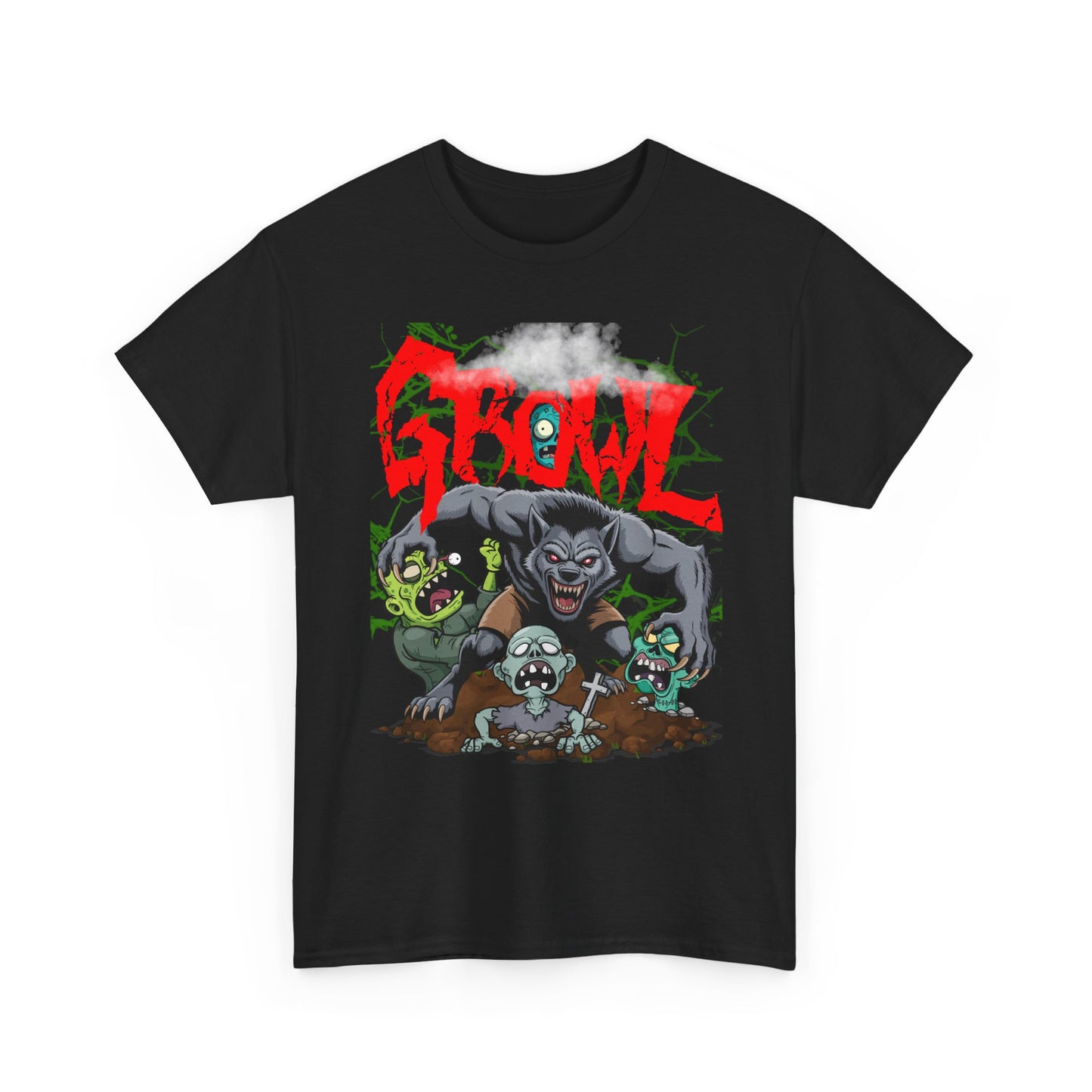Growl,Unisex Graphic Tee, Horror-Themed T-Shirt, Perfect for Halloween, Casual Wear, Gift for Fans, Spooky Vibe