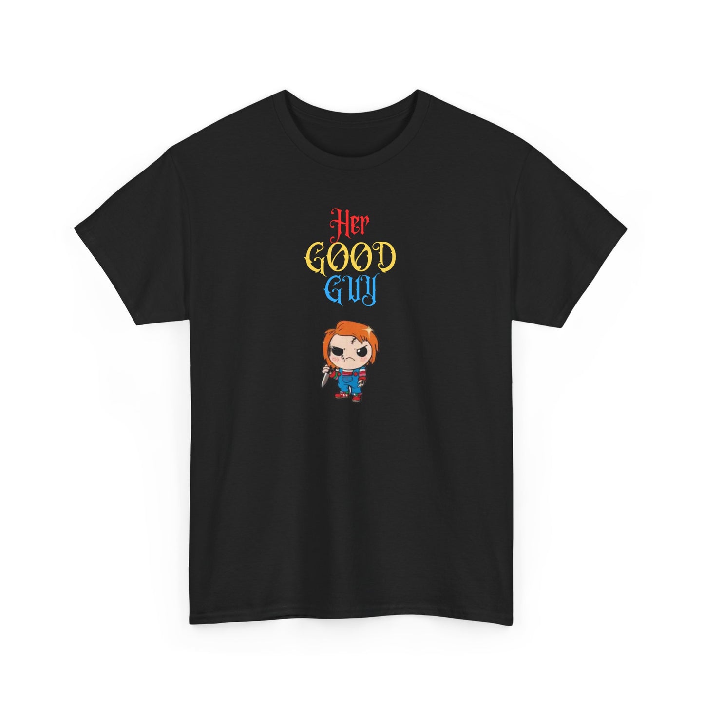 Good guy, The Force Designs, chucky, killer doll, couple, husband, wife, marriage, horror Unisex Jersey Short Sleeve Tee