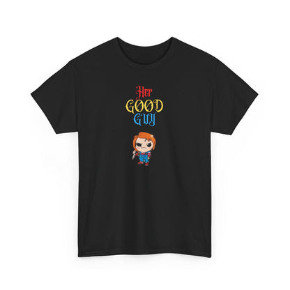 Good guy, The Force Designs, chucky, killer doll, couple, husband, wife, marriage, horror Unisex Jersey Short Sleeve Tee