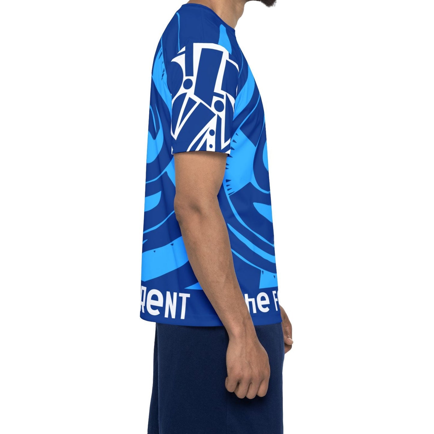 Blue Swirl Men's Sports Jersey — All-Over Print Athletic Tee