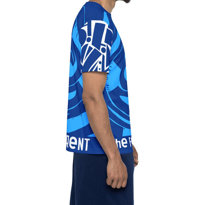Blue Swirl Men's Sports Jersey — All-Over Print Athletic Tee