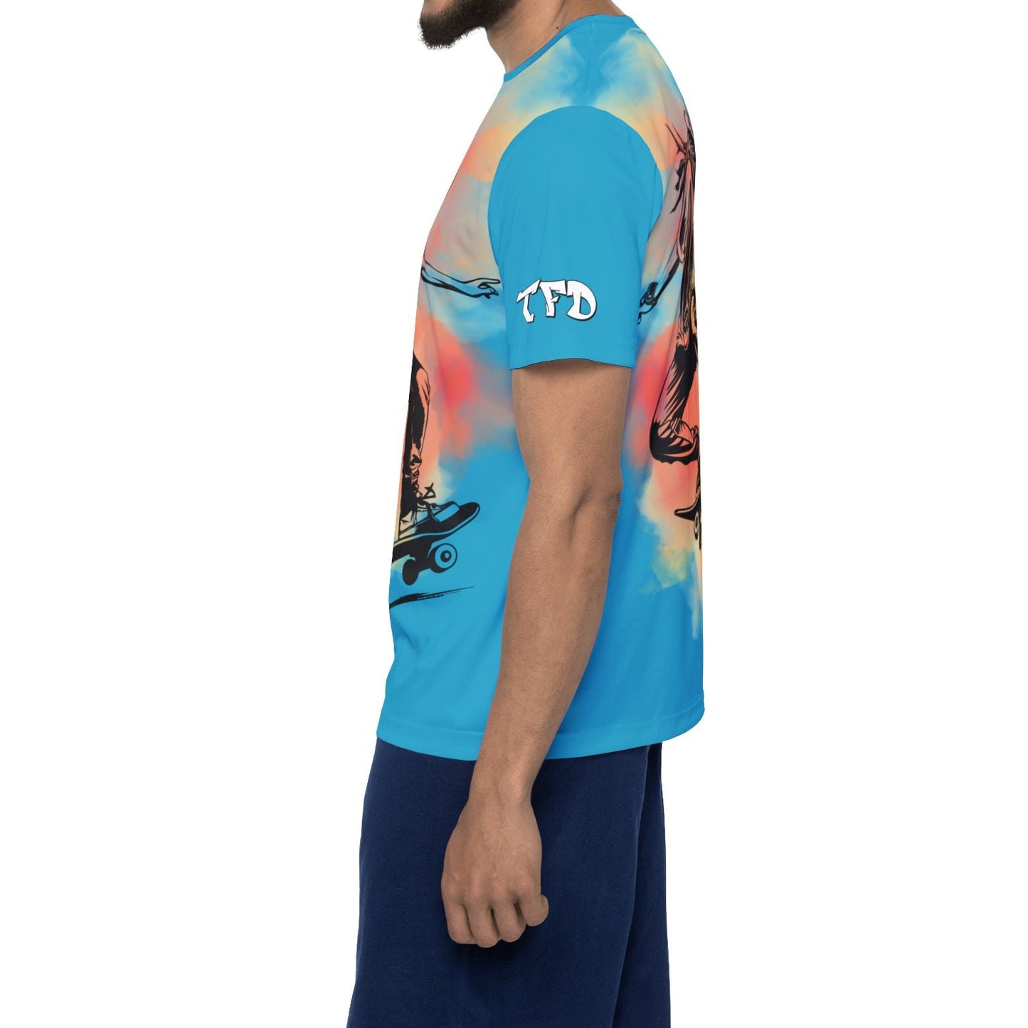 Skateboarder Graphic Jersey — Men’s All-Over Print Skate Tee