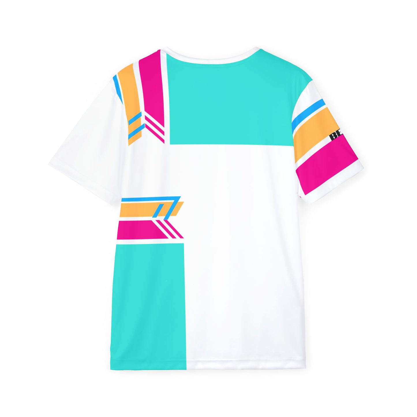 Flow brite Men's Sports Jersey - The Force Designs Retro Teal & Pink Athletic Tee