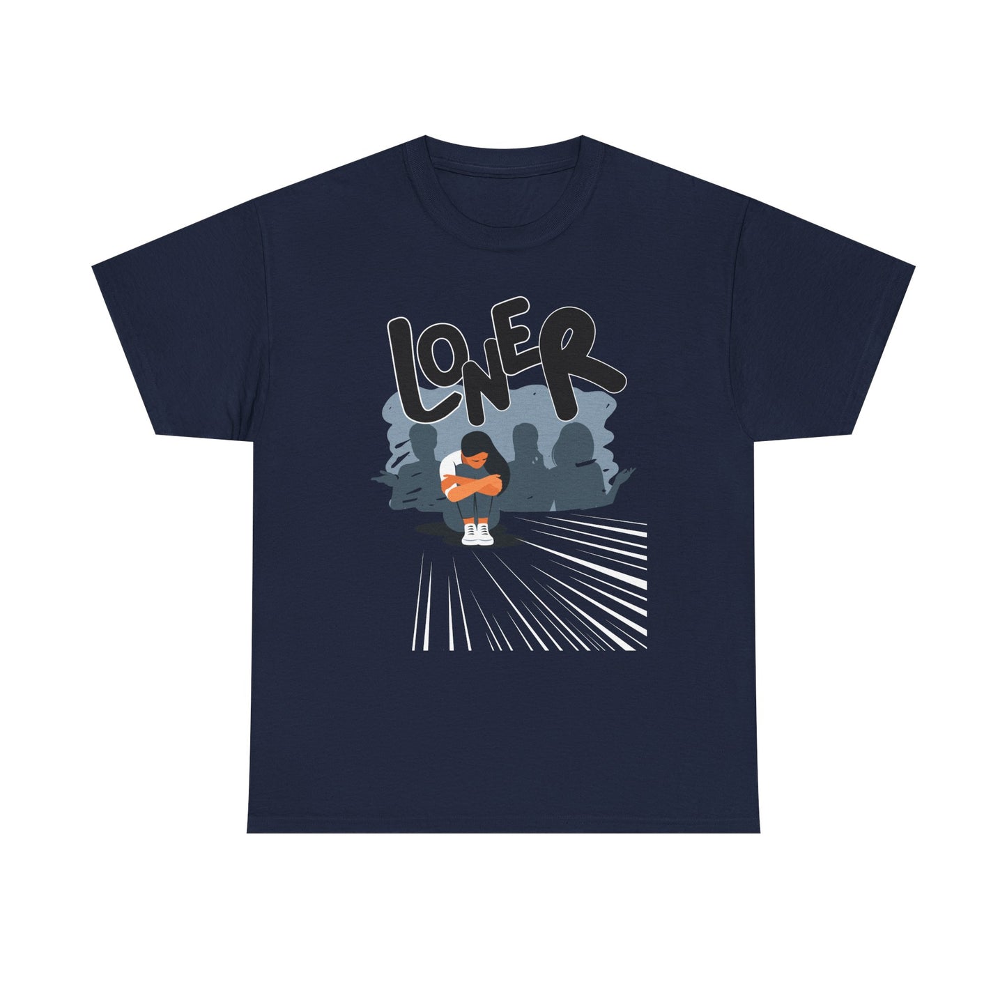 Loner Unisex Heavy Cotton Tee - Casual Streetwear for Introverts