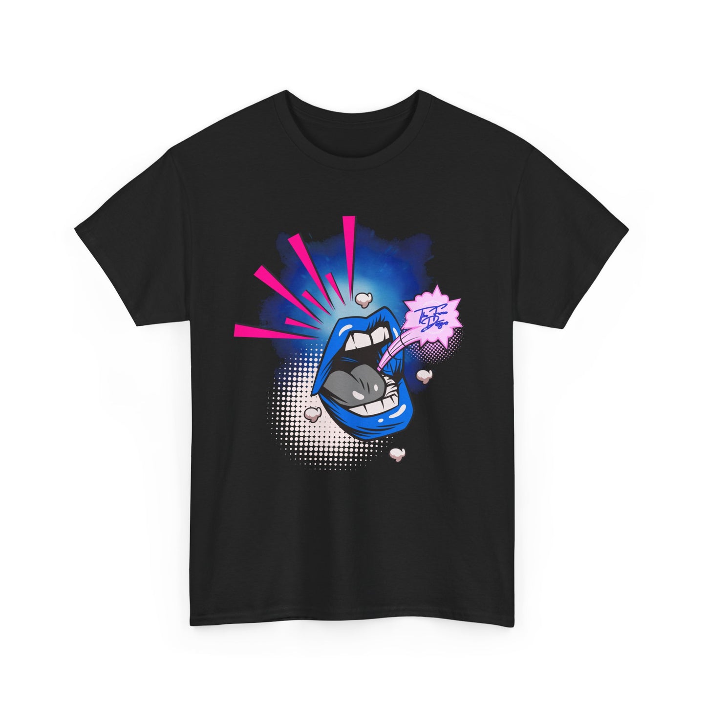 Expressive Graphic Tee - Bold Mouth Design for Trendsetters