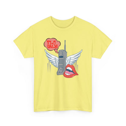 Retro Winged Phone Graphic Tee | Casual Vintage Style, Perfect Gift for Music Lovers, Trendy Outfit, Unique T-Shirt
