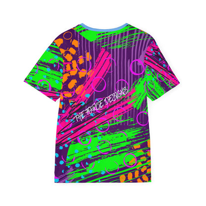 Abstract Geo-Pattern Men's Sports Jersey — Colorblock Neon Maze Design
