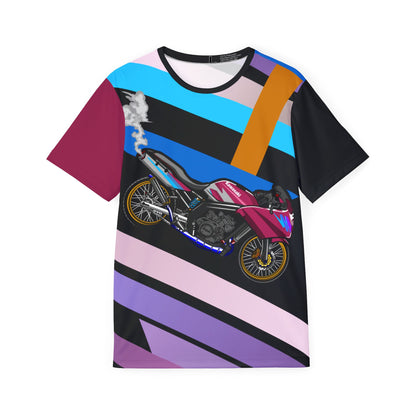 Men's Motorcycle Sports Jersey — Retro Neon Racing Graphic