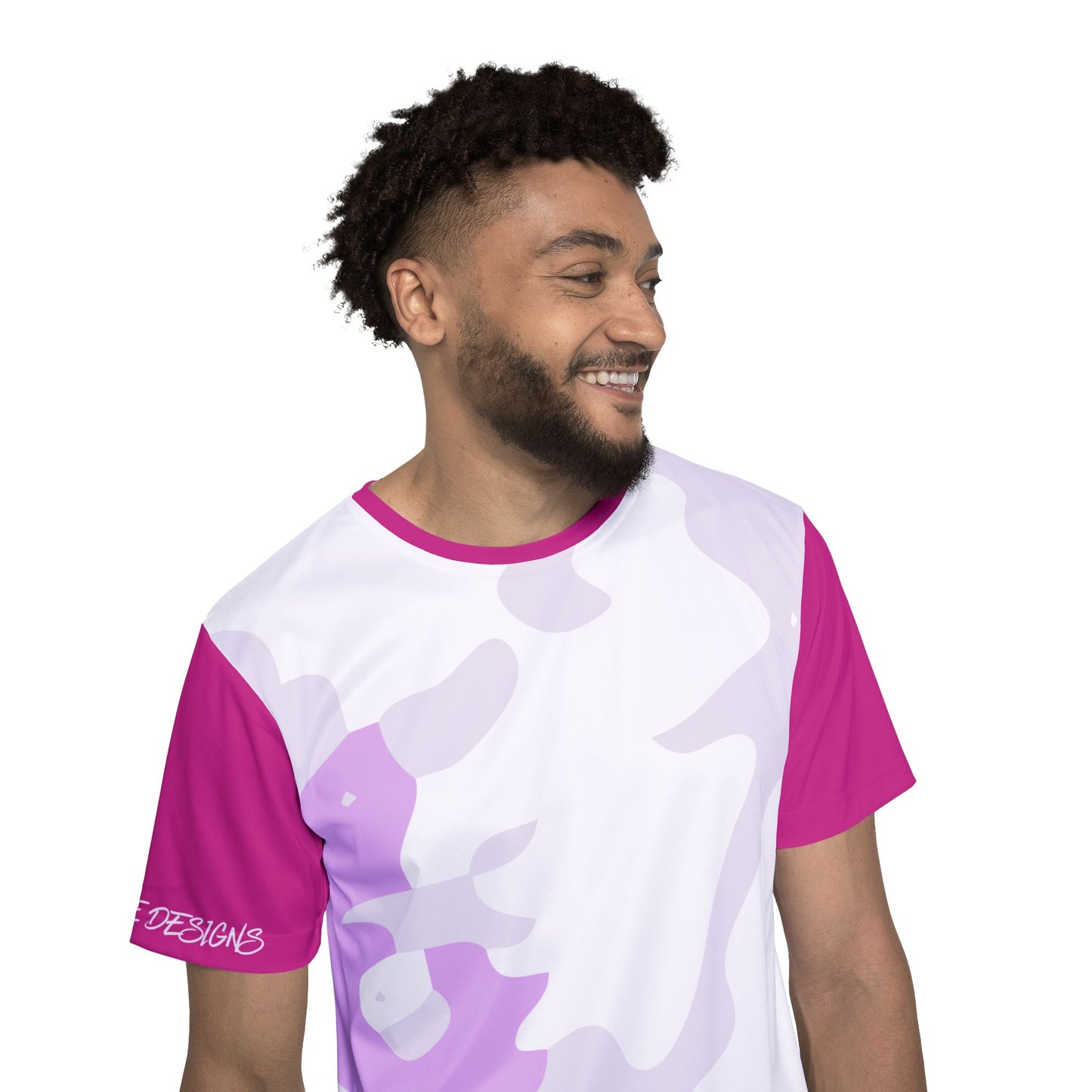 Pink Camo Men's Sports Jersey — All-Over Print Athletic Tee