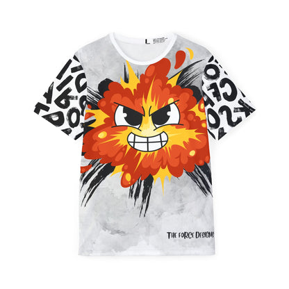 Fire letters,Stylish Men's Sports Jersey - Bold Graphic Design
