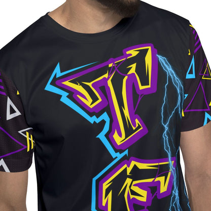 TFD Neon Lightning Sports Jersey — Men’s Graphic Athletic Tee
