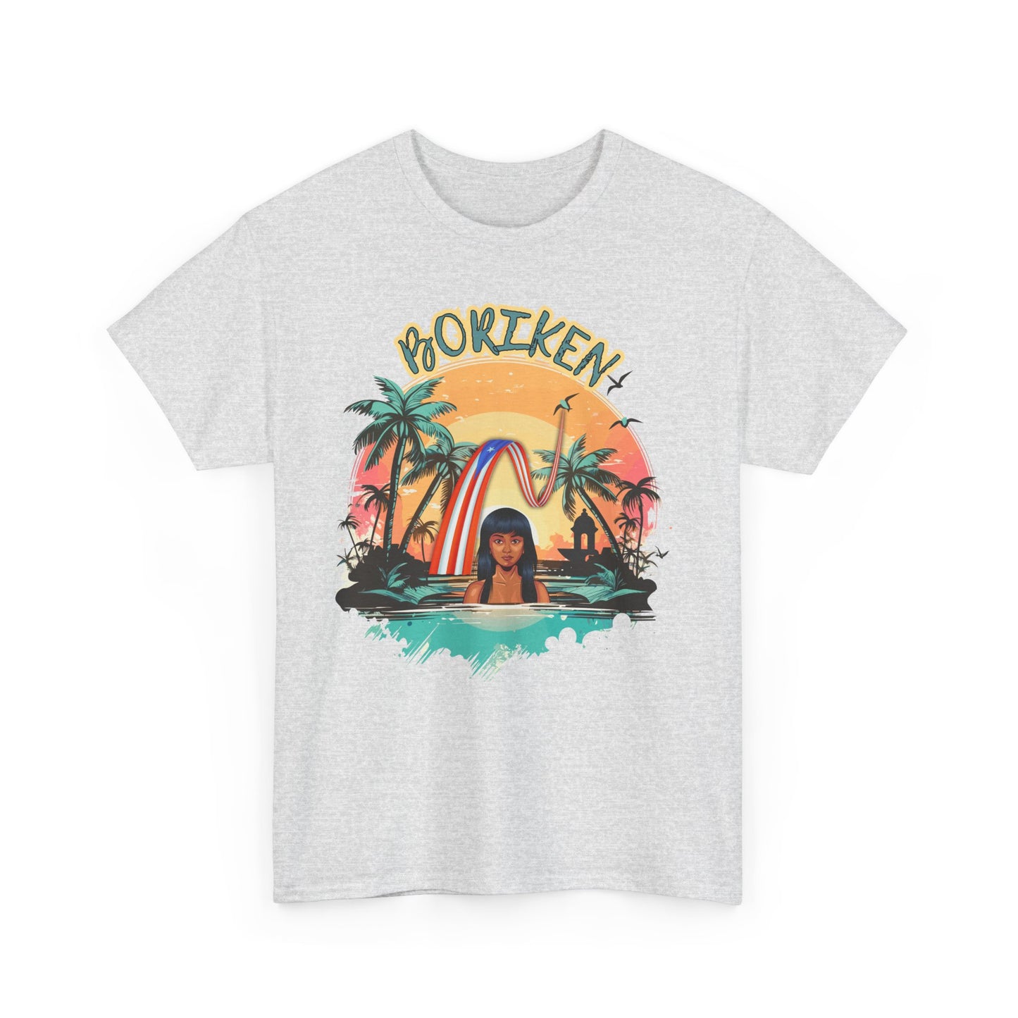 Tropical Vibe Graphic Tee, Unisex Heavy Cotton Tee, Summer Shirt, Beachwear, Vacation Outfit, Gift for Him/Her