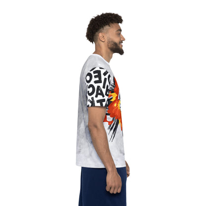 Fire letters,Stylish Men's Sports Jersey - Bold Graphic Design