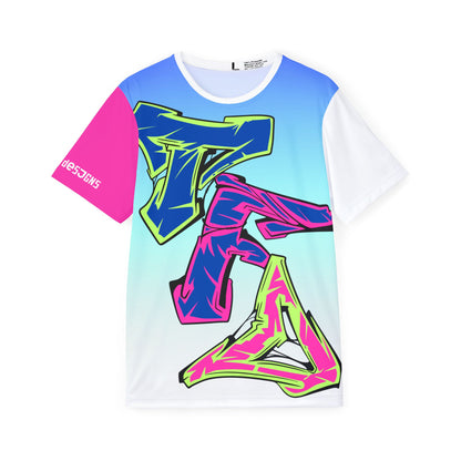 Men's Graffiti Sports Jersey — Neon Streetwear Athletic Tee