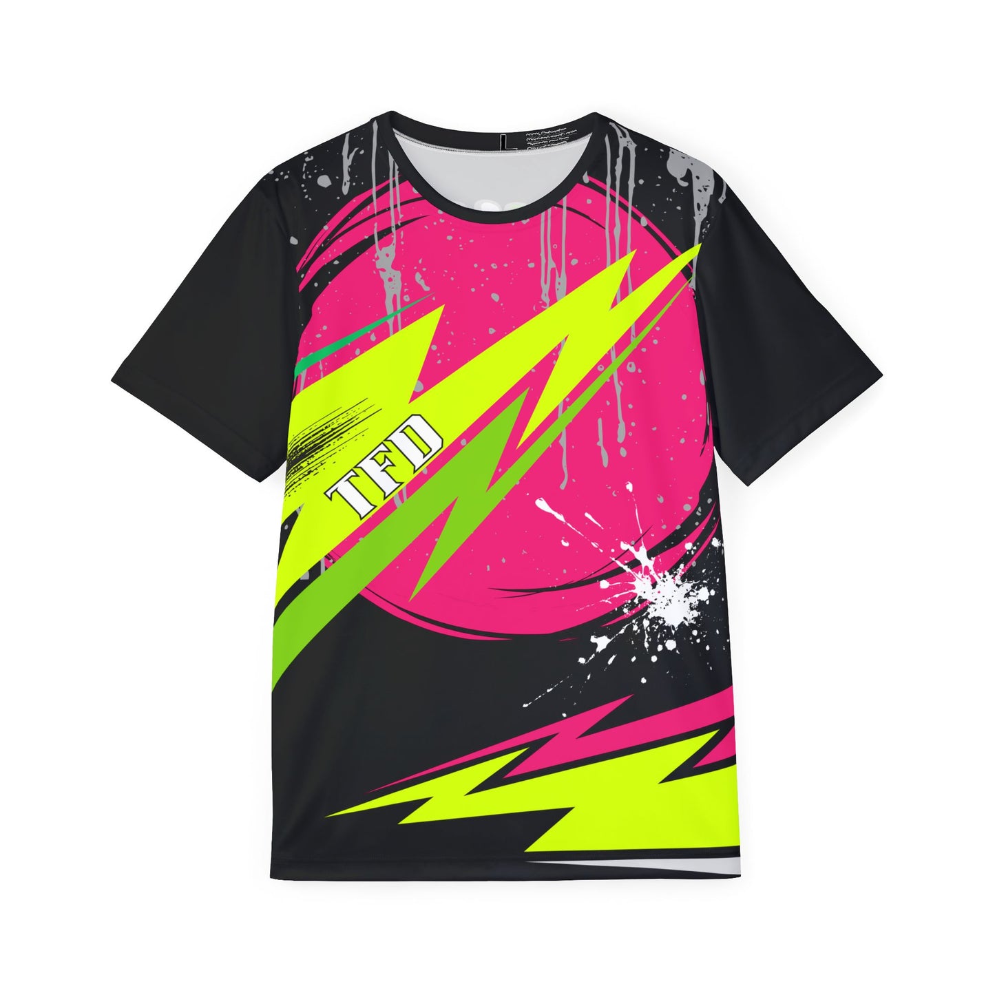 Neon Bolt Sports Jersey — Retro 80s Graphic Athletic Tee
