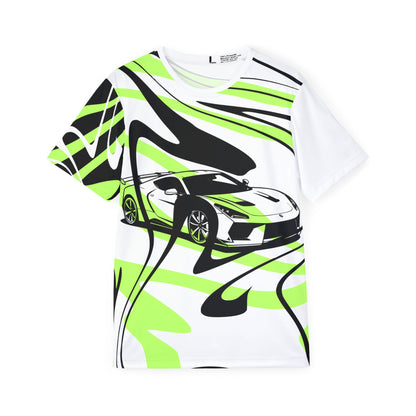 Men's Racing Jersey — Neon Green Sports Car Graphic All-Over Print