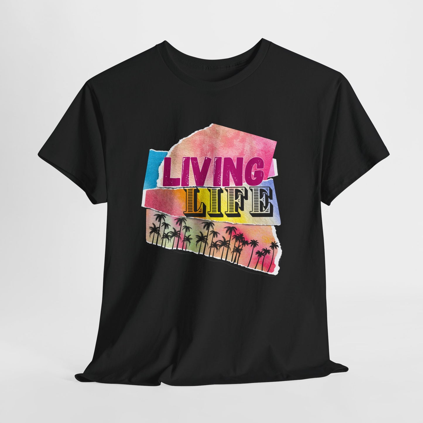 Living life,Colorful Living Life Tee, Unisex Graphic T-Shirt, Beachy Vibe Shirt, Summer Casual Wear, Ideal Gift for Friends