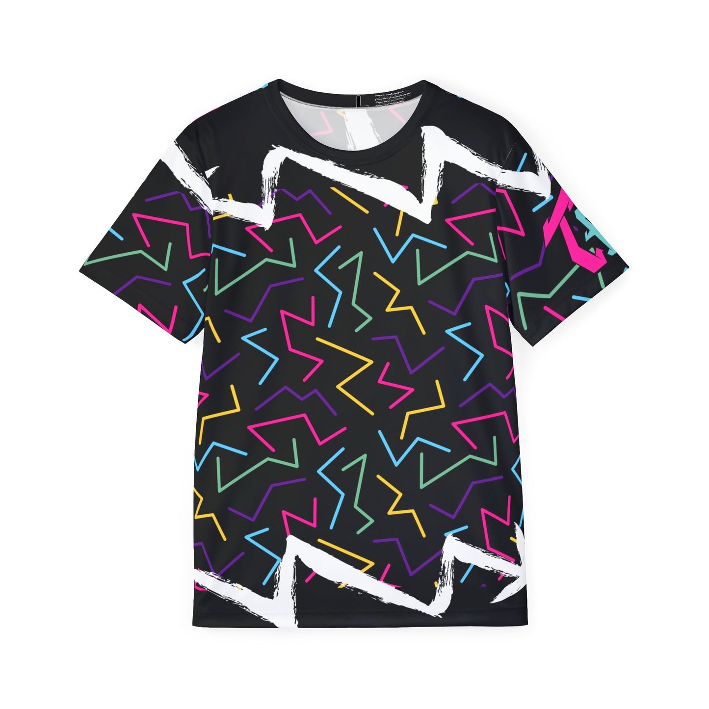 Retro Neon Zigzag Sports Jersey — 80s Throwback All-Over Print
